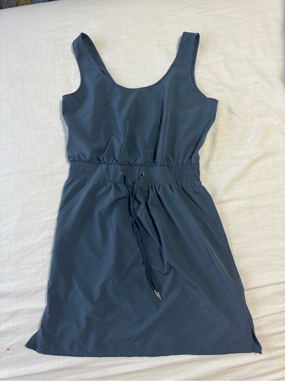 Calla Drawstring Waist Tank Dress - Blue